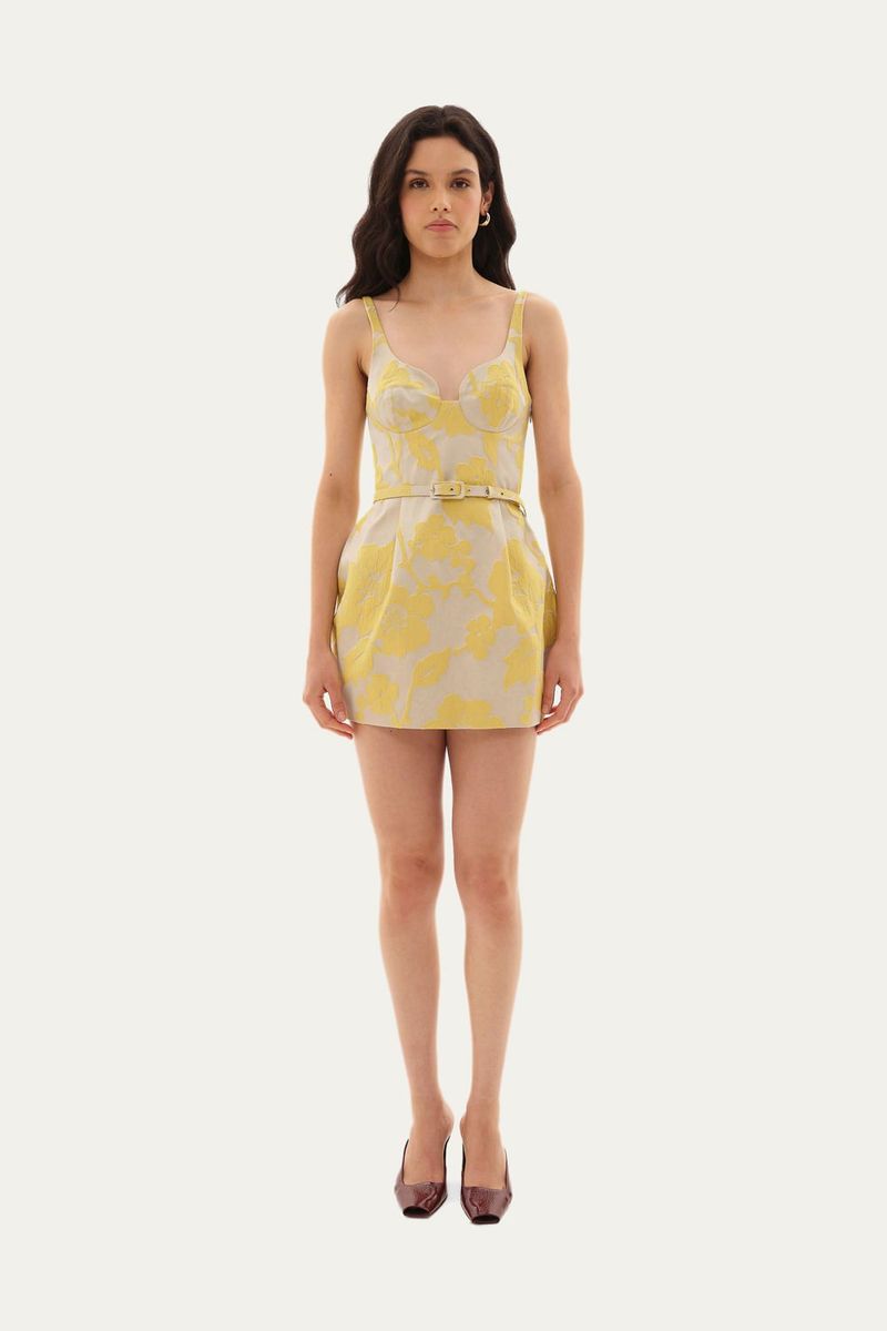 Vestido Mini Vaglione Framed - AMARELO 1