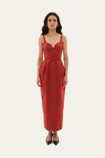 Vestido Midi Vaglione Framed - VERMELHO 0