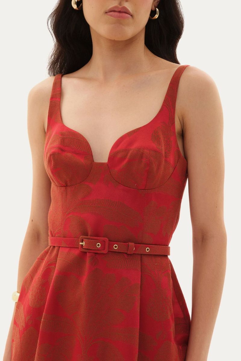 Vestido Midi Vaglione Framed - VERMELHO 1