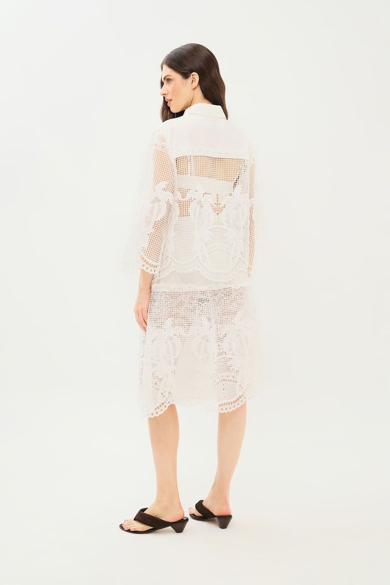 Saia Midi Cotton Palm Pietra Nko - OFF WHITE 2