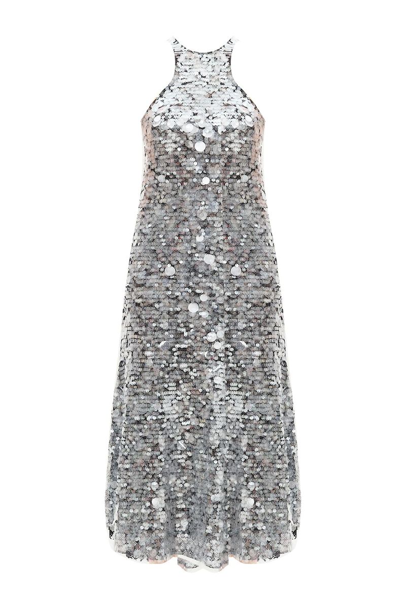 Vestido Longo Paete Glass Gaia Nk - PRETO 3