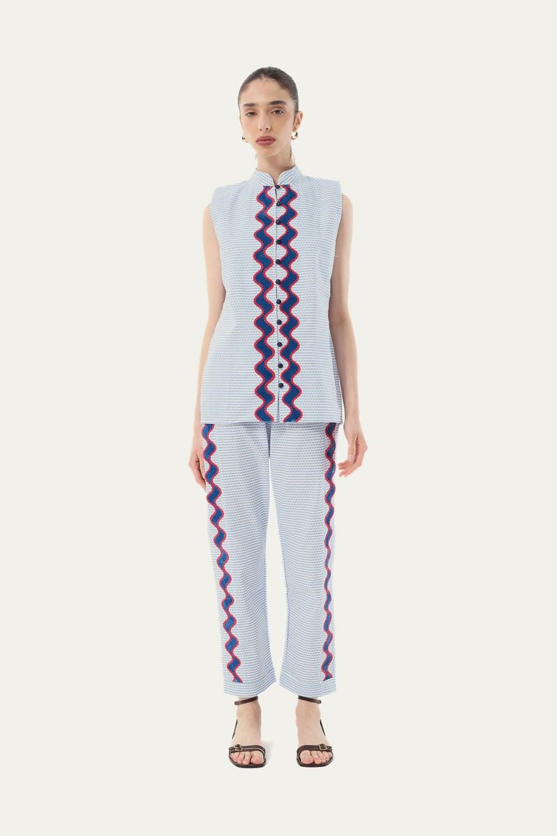 Conjunto Bordado Ondas Missinclof AZUL 0