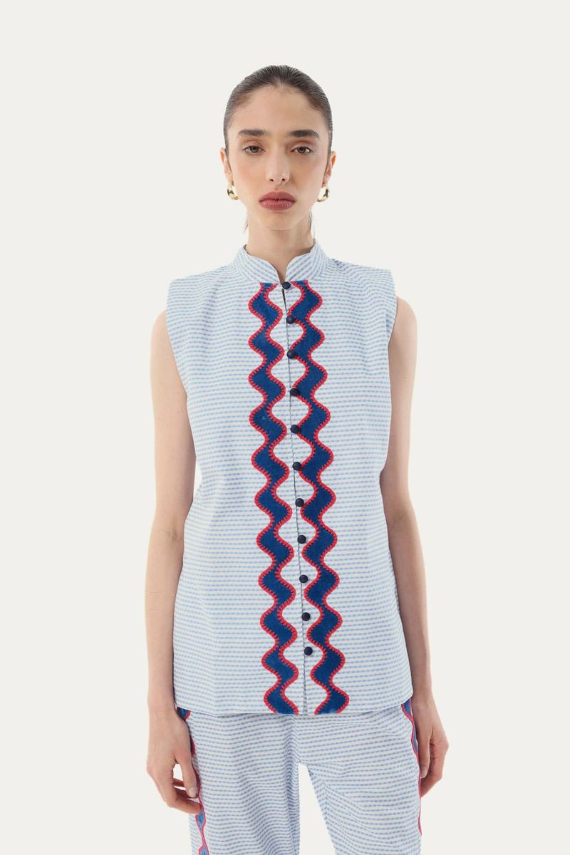 Conjunto Bordado Ondas Missinclof AZUL 1