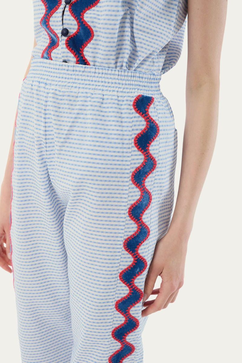 Conjunto Bordado Ondas Missinclof AZUL 3