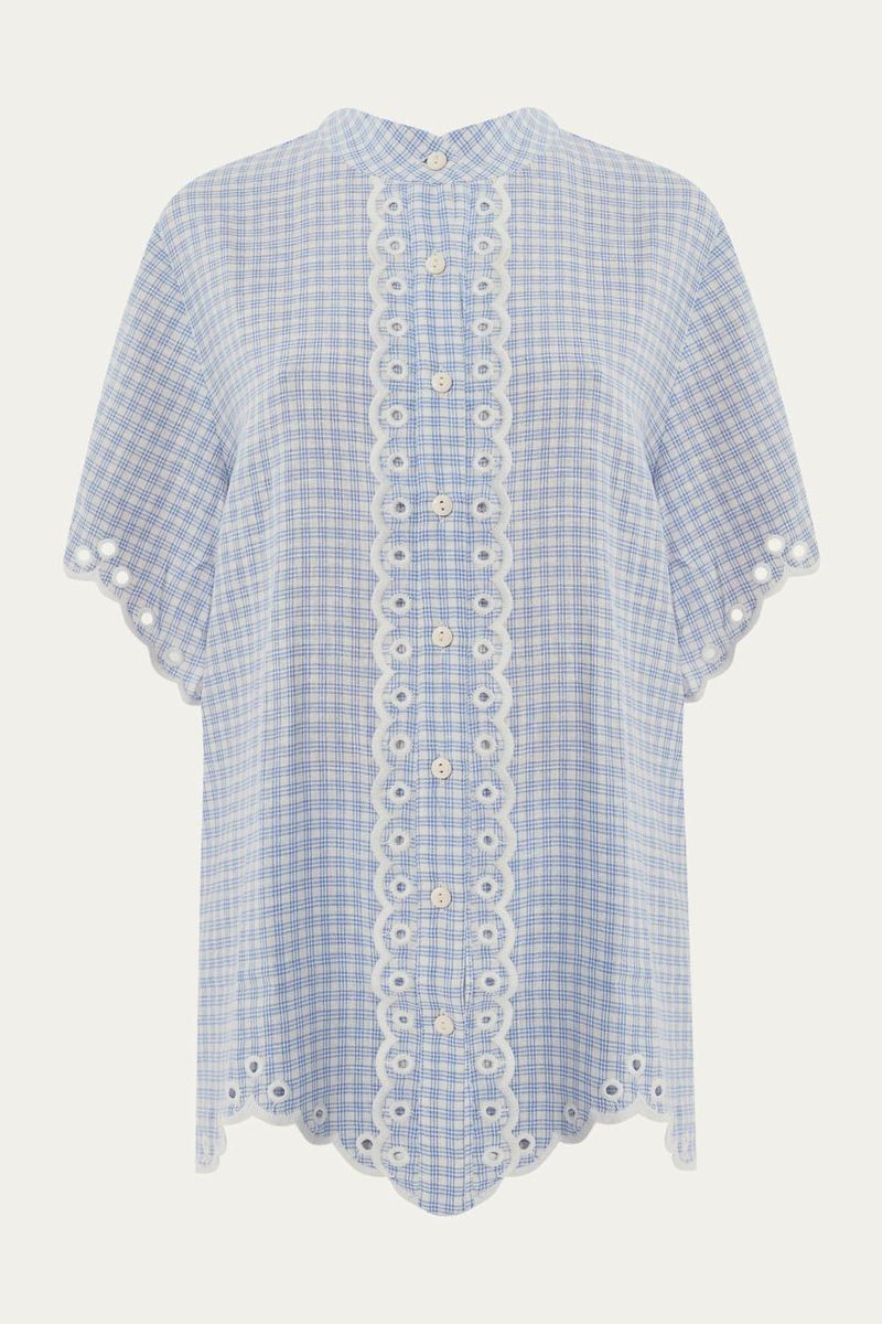 Camisa Manga Curta Linnen Missinclof - AZUL 4