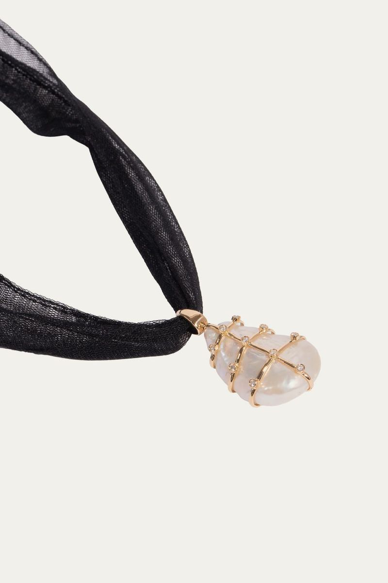 Colar Arums Denise Cassou Couture Jewelry - PRETO E BRANCO 1