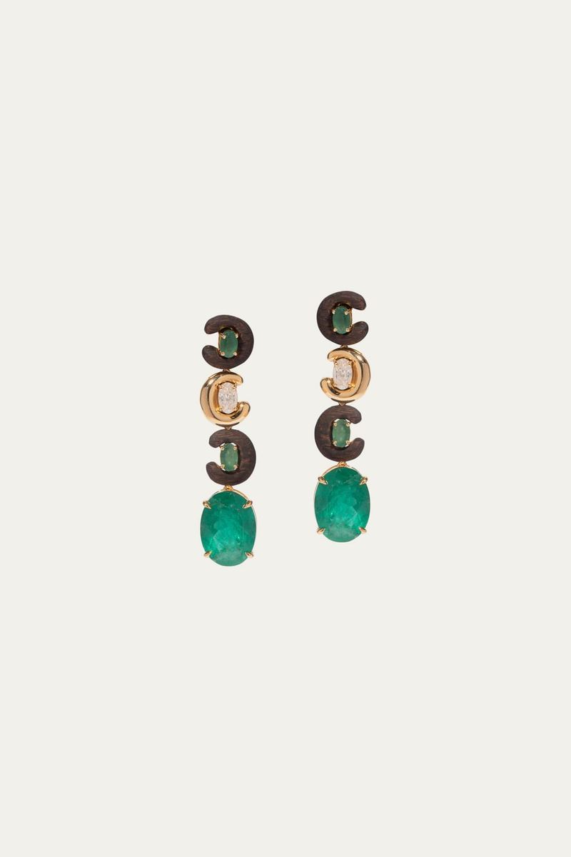Brinco Deco Icon Denise Cassou Couture Jewelry - VERDE 0