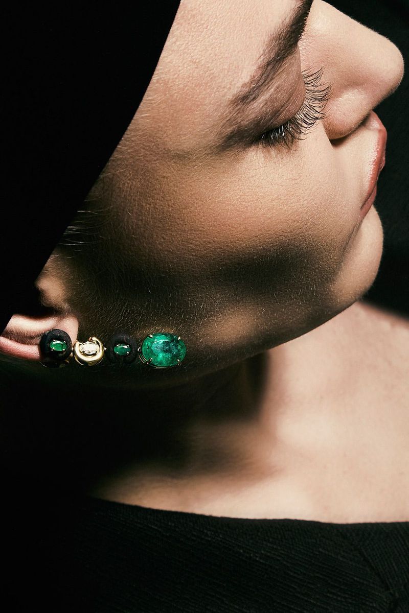 Brinco Deco Icon Denise Cassou Couture Jewelry - VERDE 2