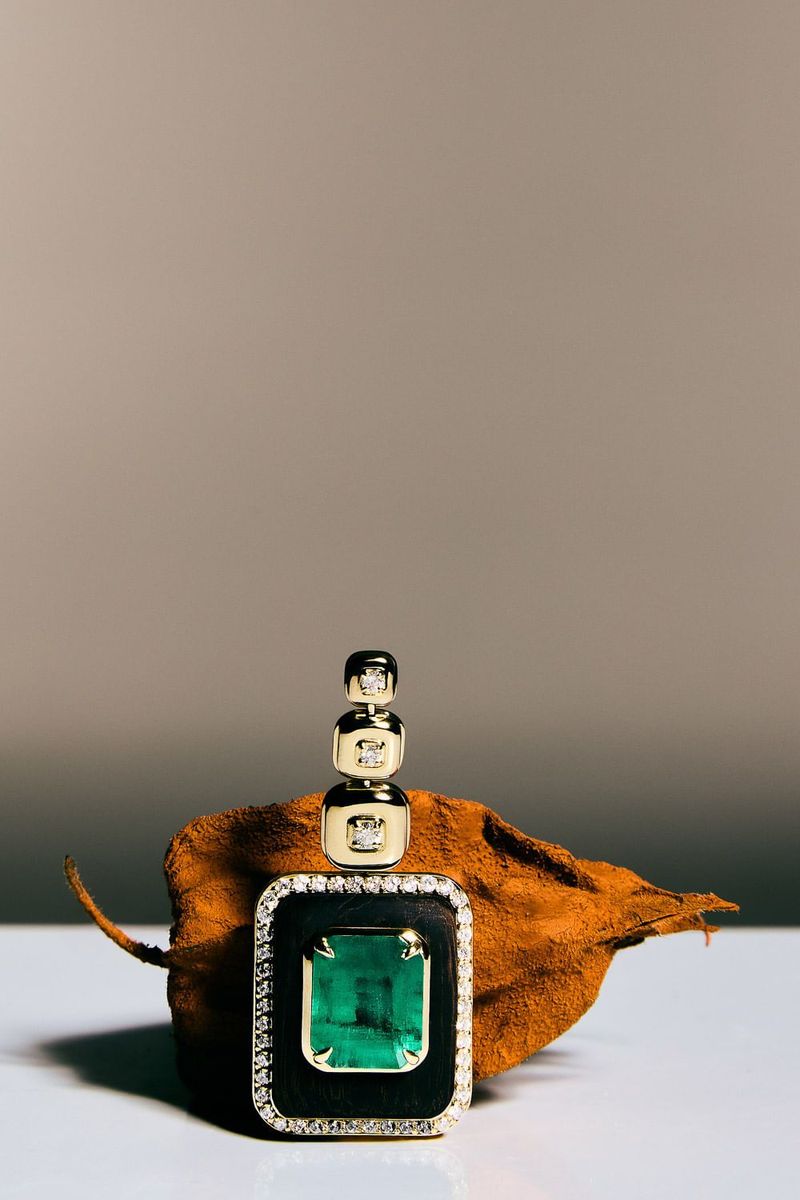 Brinco Self Portrait Denise Cassou Couture Jewelry - VERDE 1