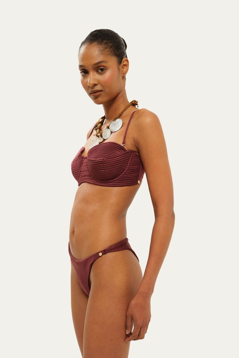 Biqu ni Top Em Matelass  E Calcinha Mia Orla Suntime - VINHO 1