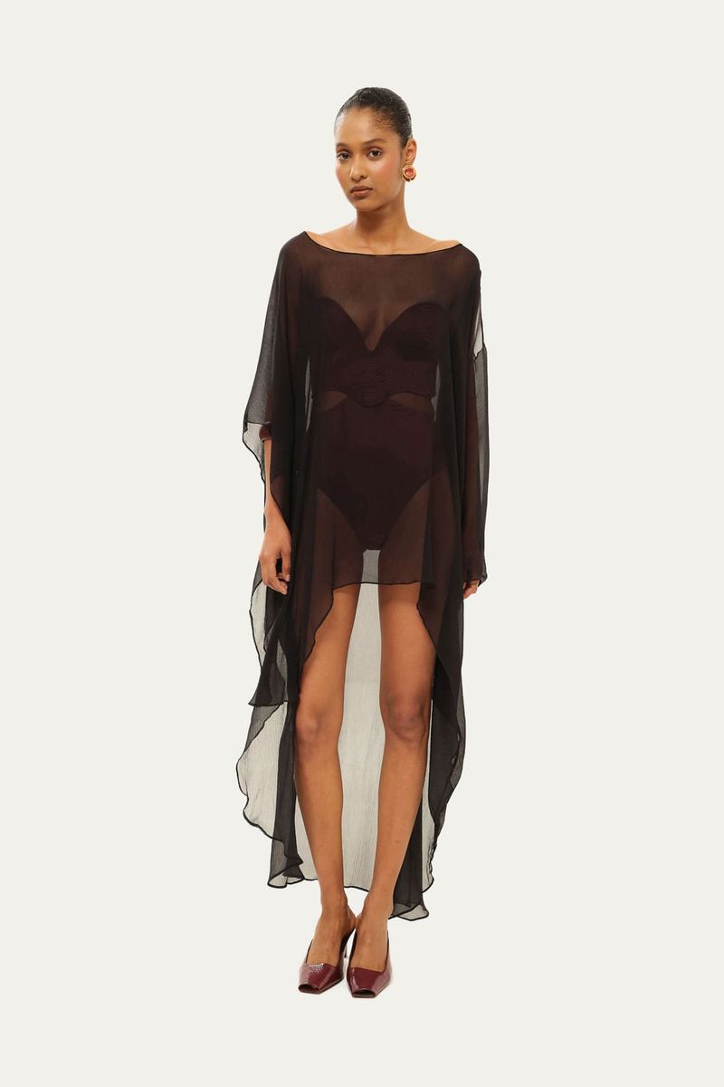 Vestido Hera Em Seda Maat Suntime - PRETO 0