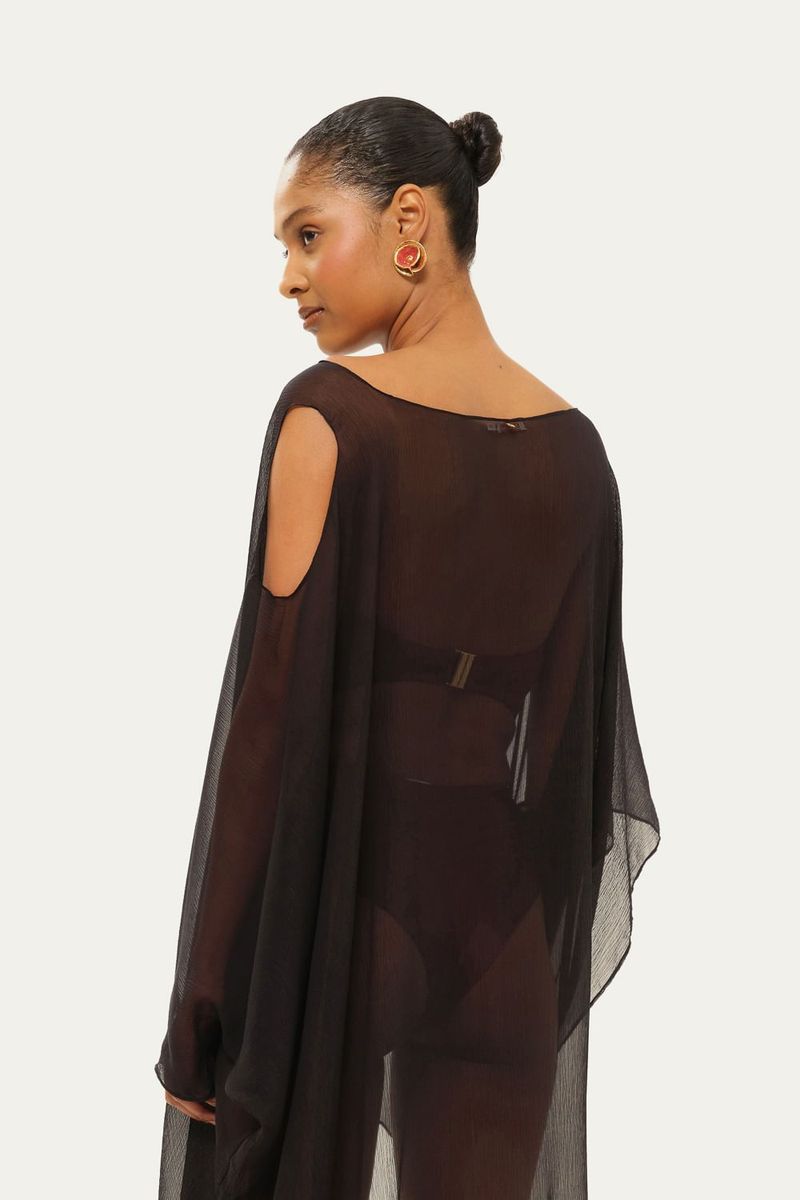 Vestido Hera Em Seda Maat Suntime - PRETO 1