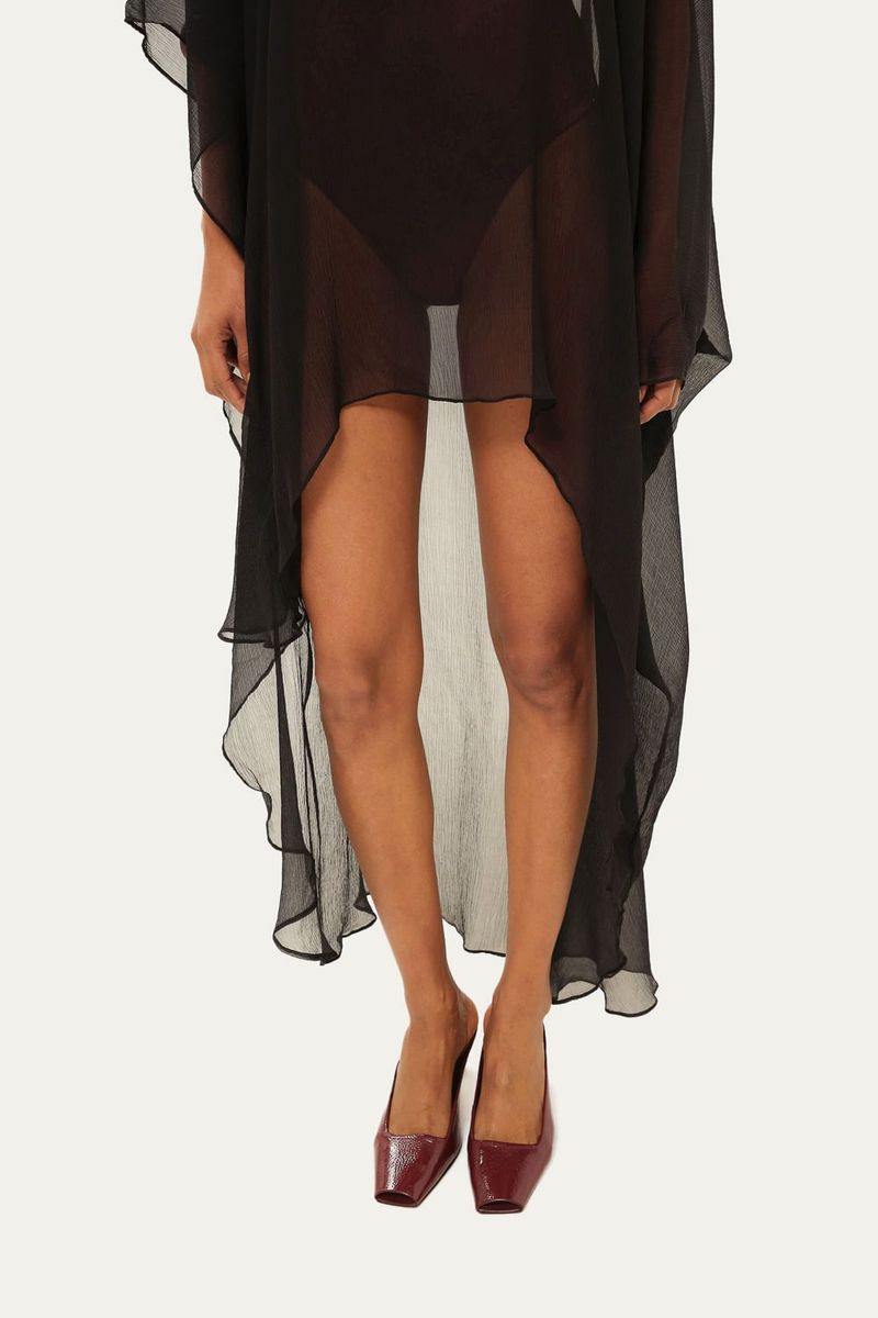 Vestido Hera Em Seda Maat Suntime - PRETO 2