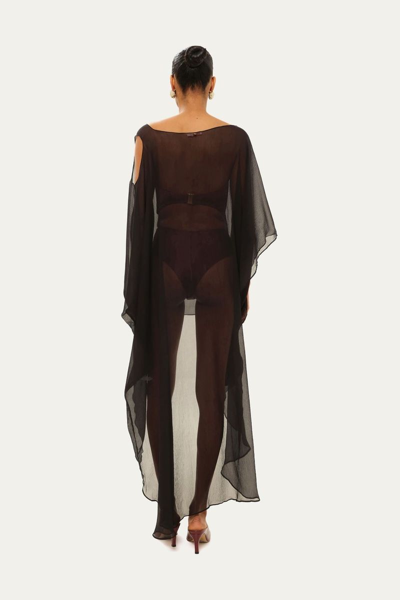 Vestido Hera Em Seda Maat Suntime - PRETO 3