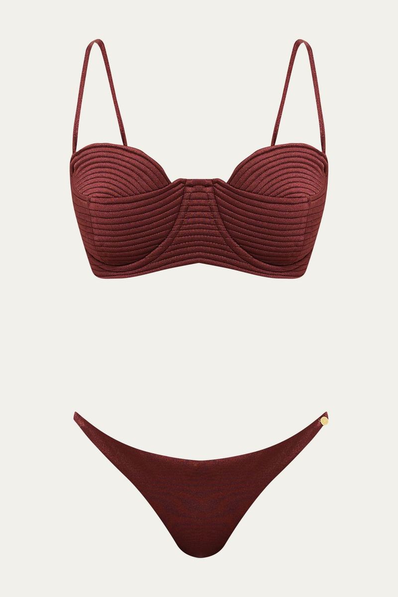 Biqu ni Top Em Matelass  E Calcinha Mia Orla Suntime - VINHO 3