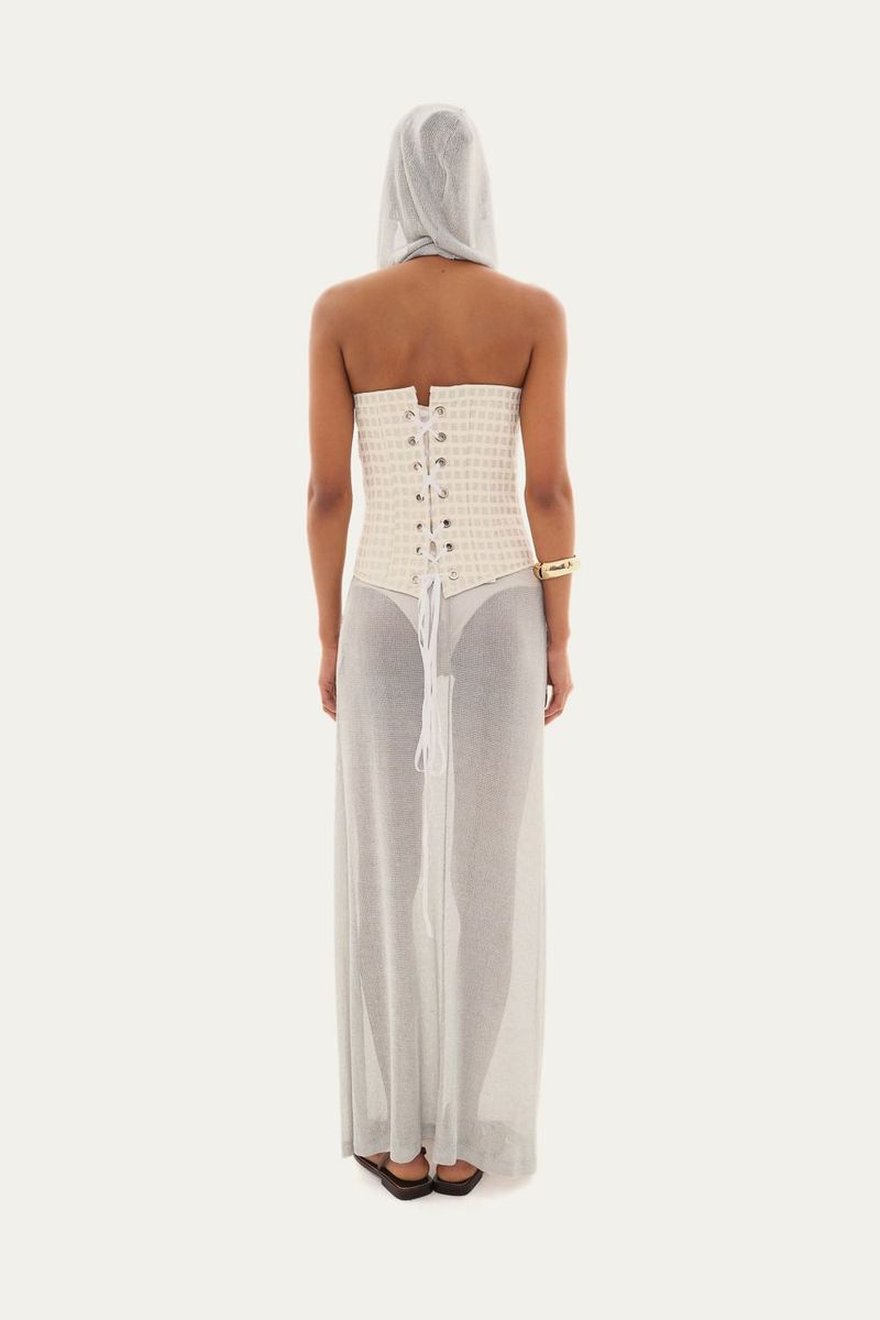 Vestido Joana Maxi Capuz Shop Eera - PRATA 2