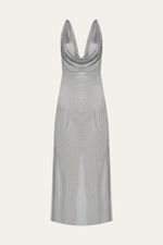 Vestido Joana Maxi Capuz Shop Eera - PRATA 3
