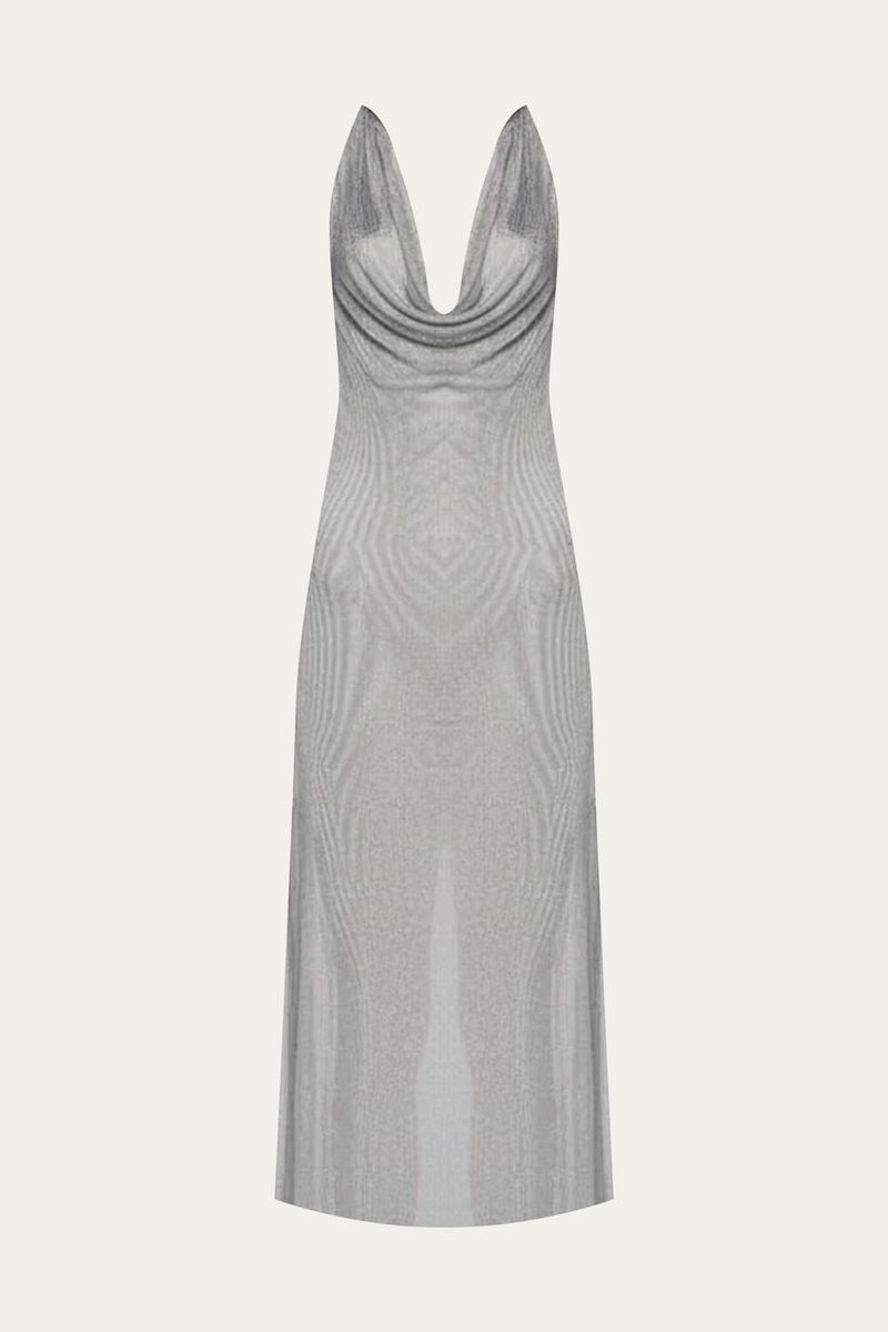 Vestido Joana Maxi Capuz Shop Eera - PRATA 3