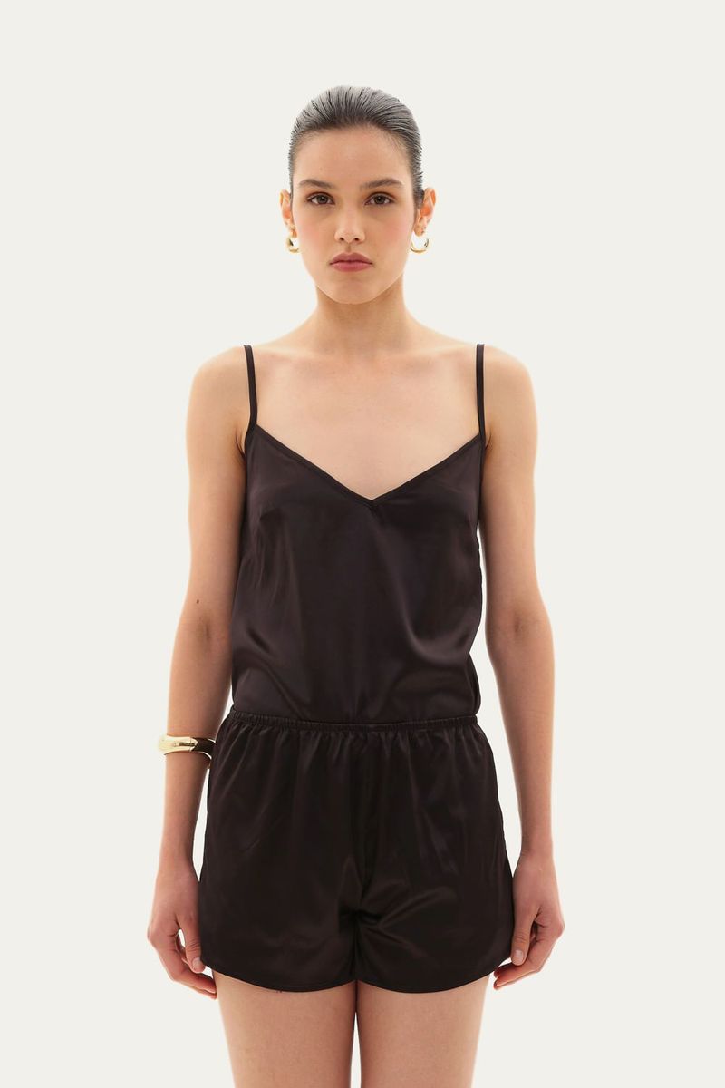 Short Lingerie Maria Augusta Linnen - PRETO 0