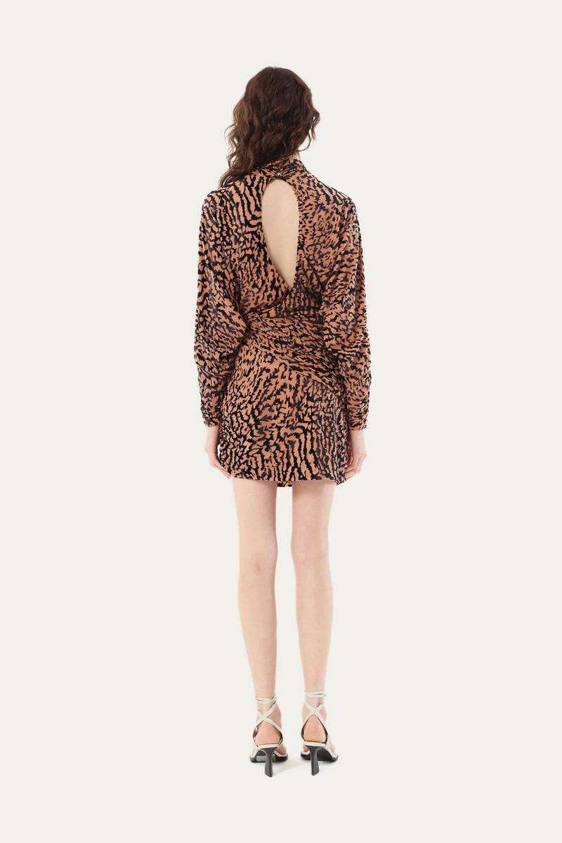 Vestido Mini Tule Devore Vita Nk - ANIMAL PRINT 4