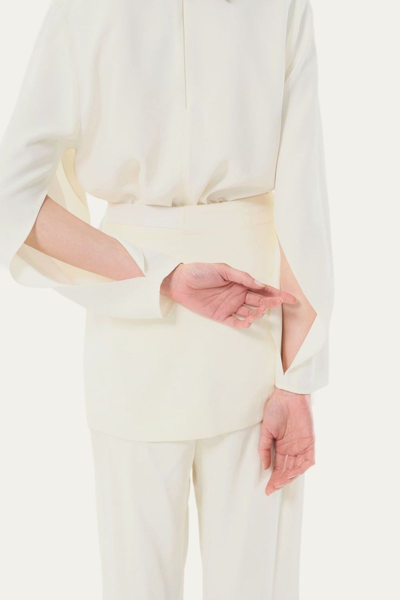 Blusa Manga Longa Crepe Envelope Erica Nk - OFF WHITE 2