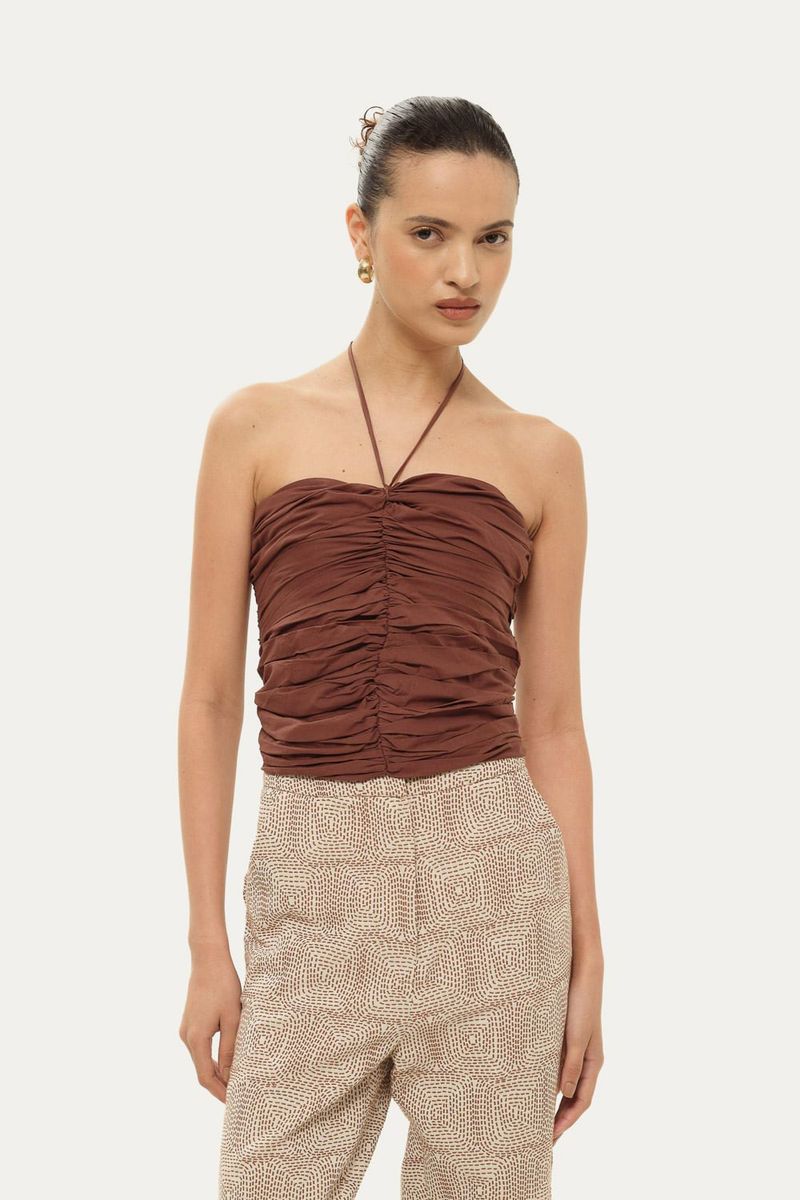 Top Beatriz Linnen - MARROM 0