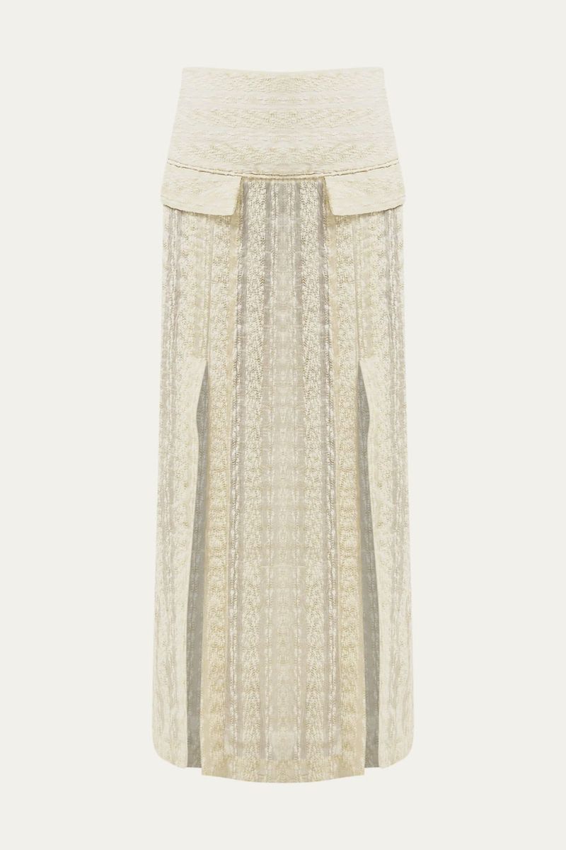 Saia Midi Ricce Framed - OFF WHITE 4