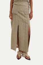 Saia Midi Ricce Framed - MARROM 1