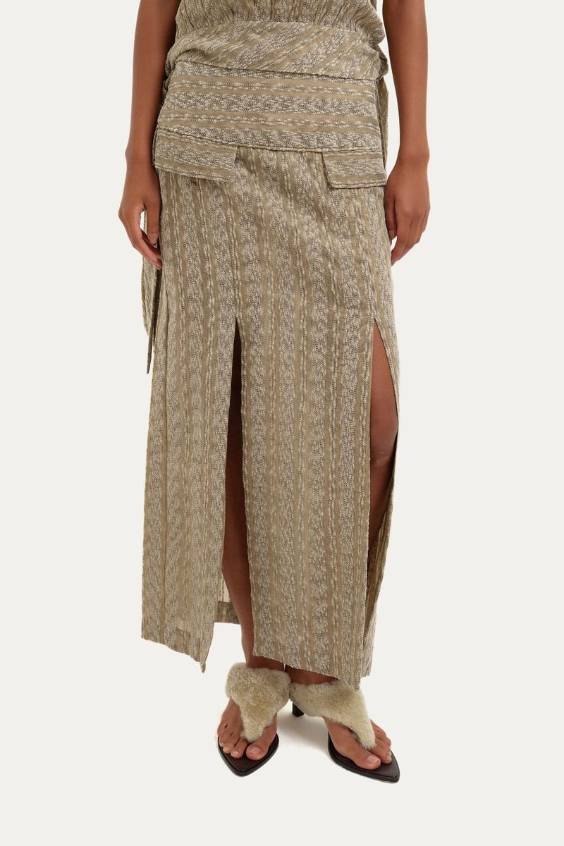 Saia Midi Ricce Framed - MARROM 1