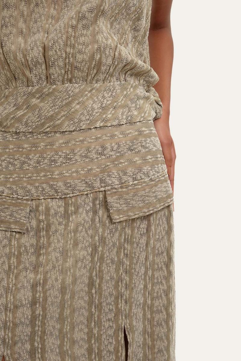 Saia Midi Ricce Framed - MARROM 2