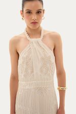 Vestido Frente  nica Clemence Linnen - NATURAL 1