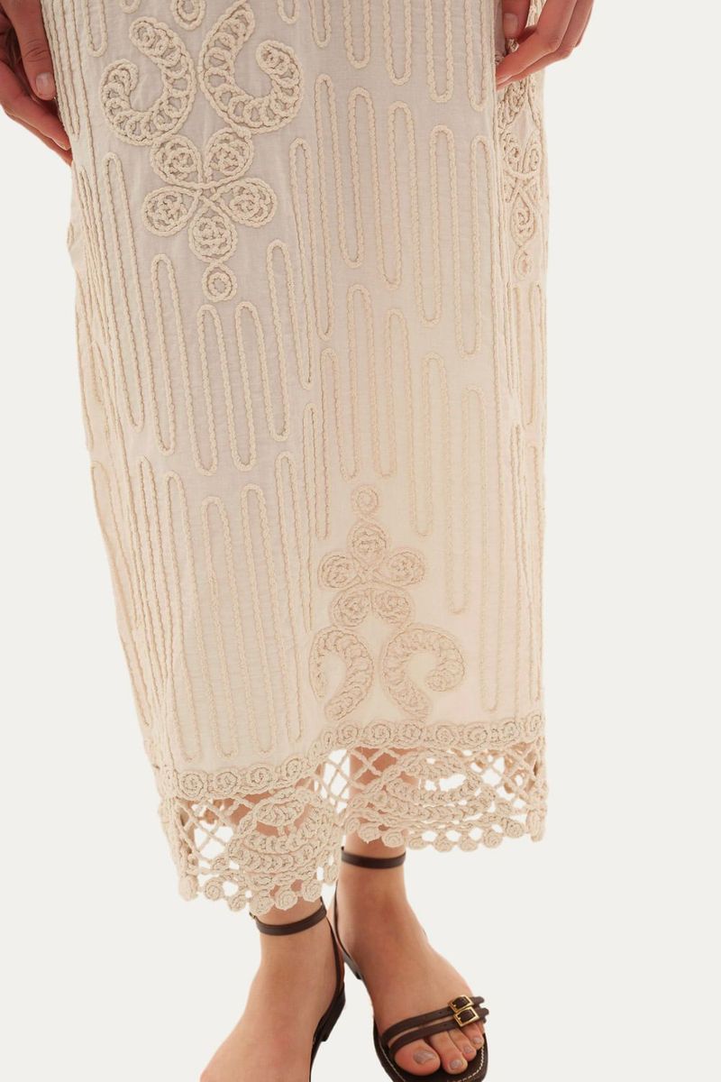 Vestido Frente  nica Clemence Linnen - NATURAL 2