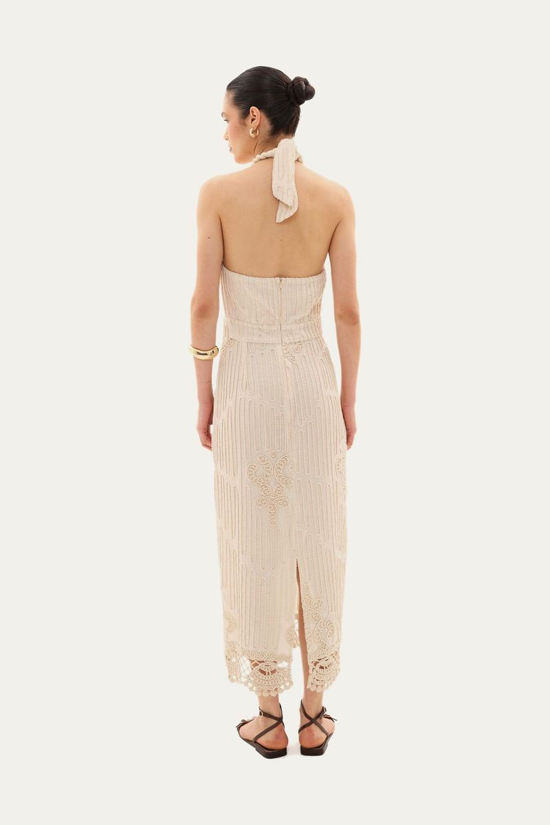 Vestido Frente  nica Clemence Linnen - NATURAL 3