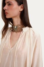 Blusa Ava All Most Vintage   Roberta Palhares BEGE 2