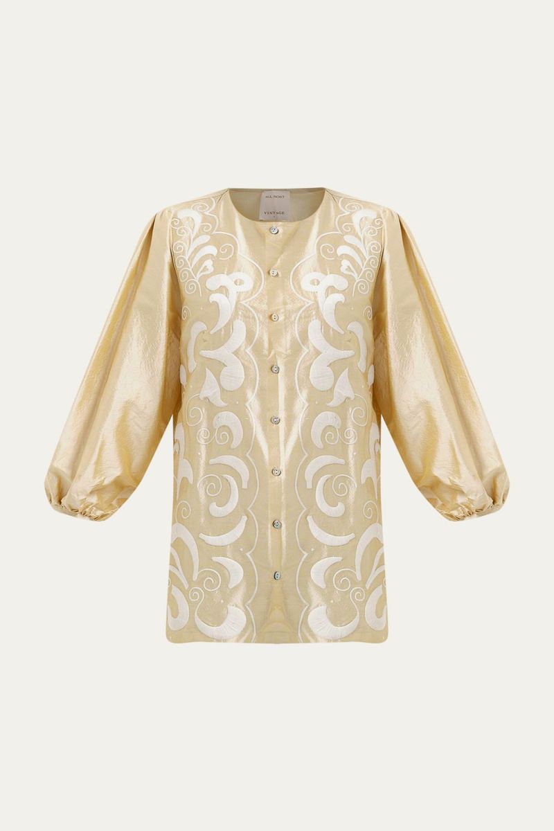 Blusa Eug nia All Most Vintage   Roberta Palhares AMARELO 4