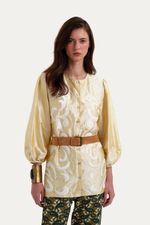 Blusa Eug nia All Most Vintage   Roberta Palhares AMARELO 0