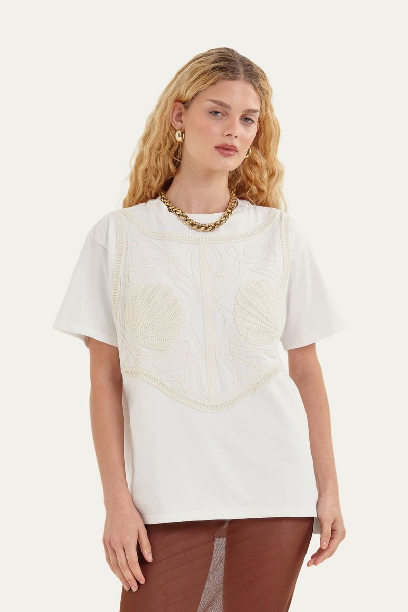 T-Shirt Corset Concharia L  Macie - BRANCO 0