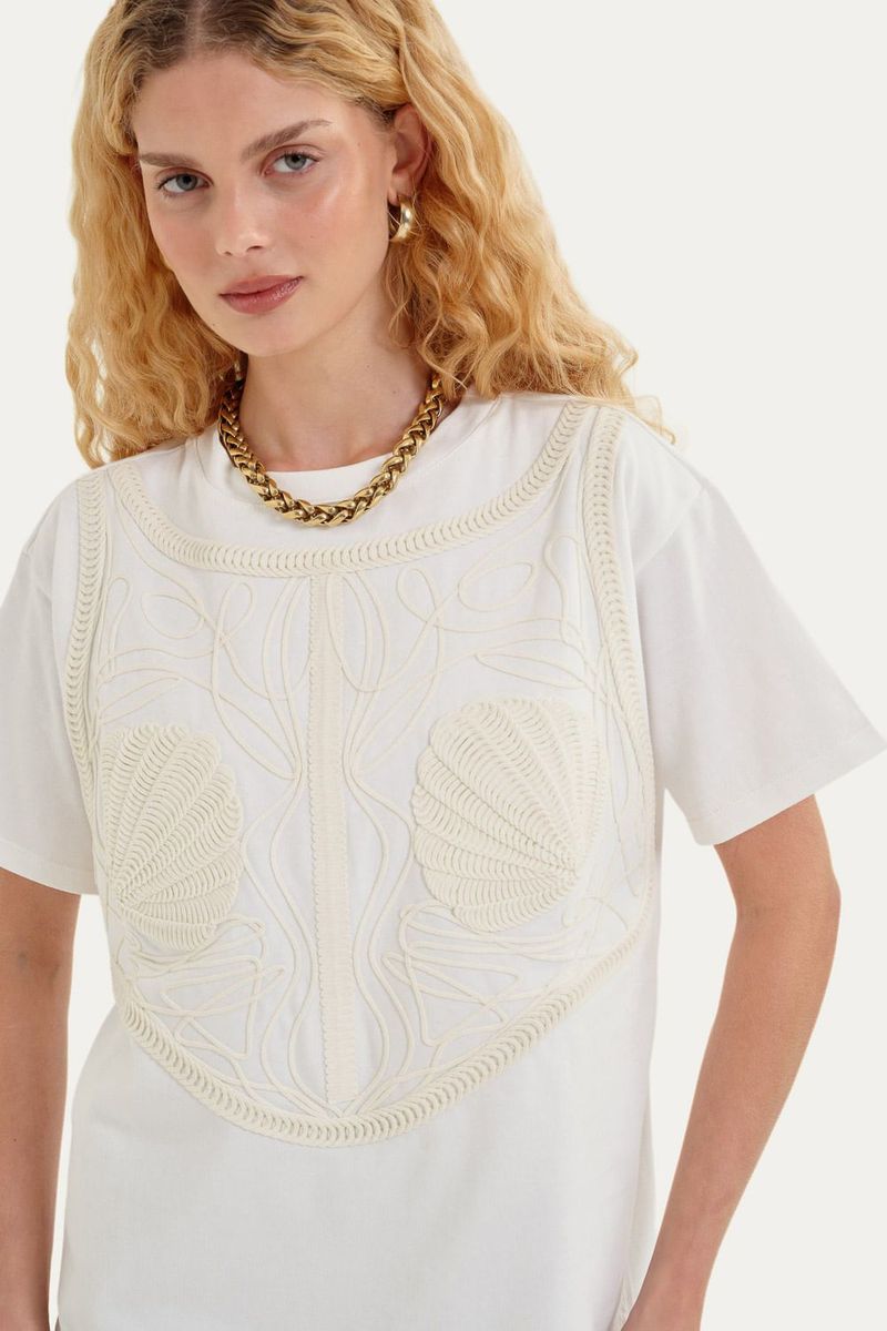 T-Shirt Corset Concharia L  Macie - BRANCO 2