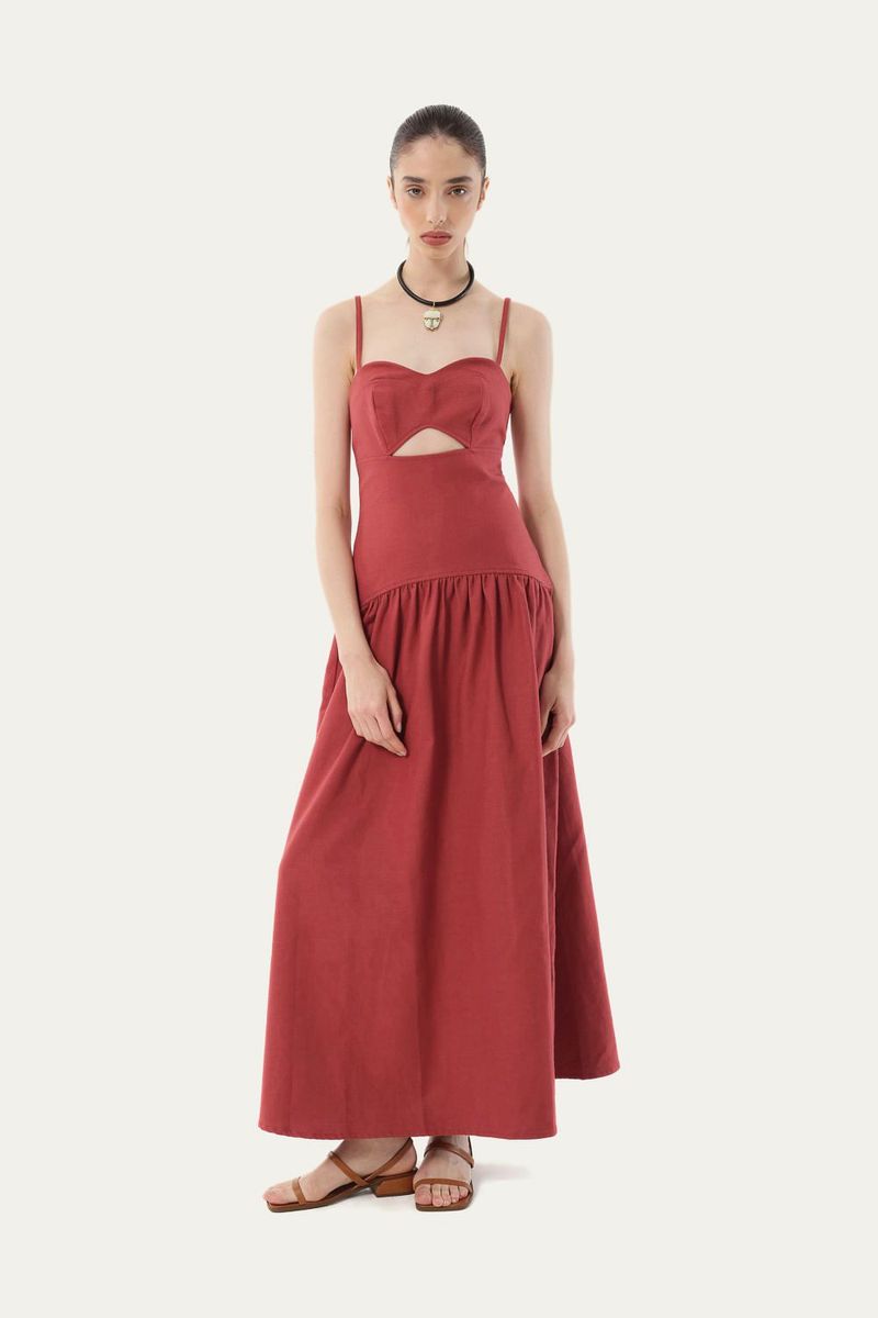 Vestido Midi Abito Clemence - VERMELHO 0