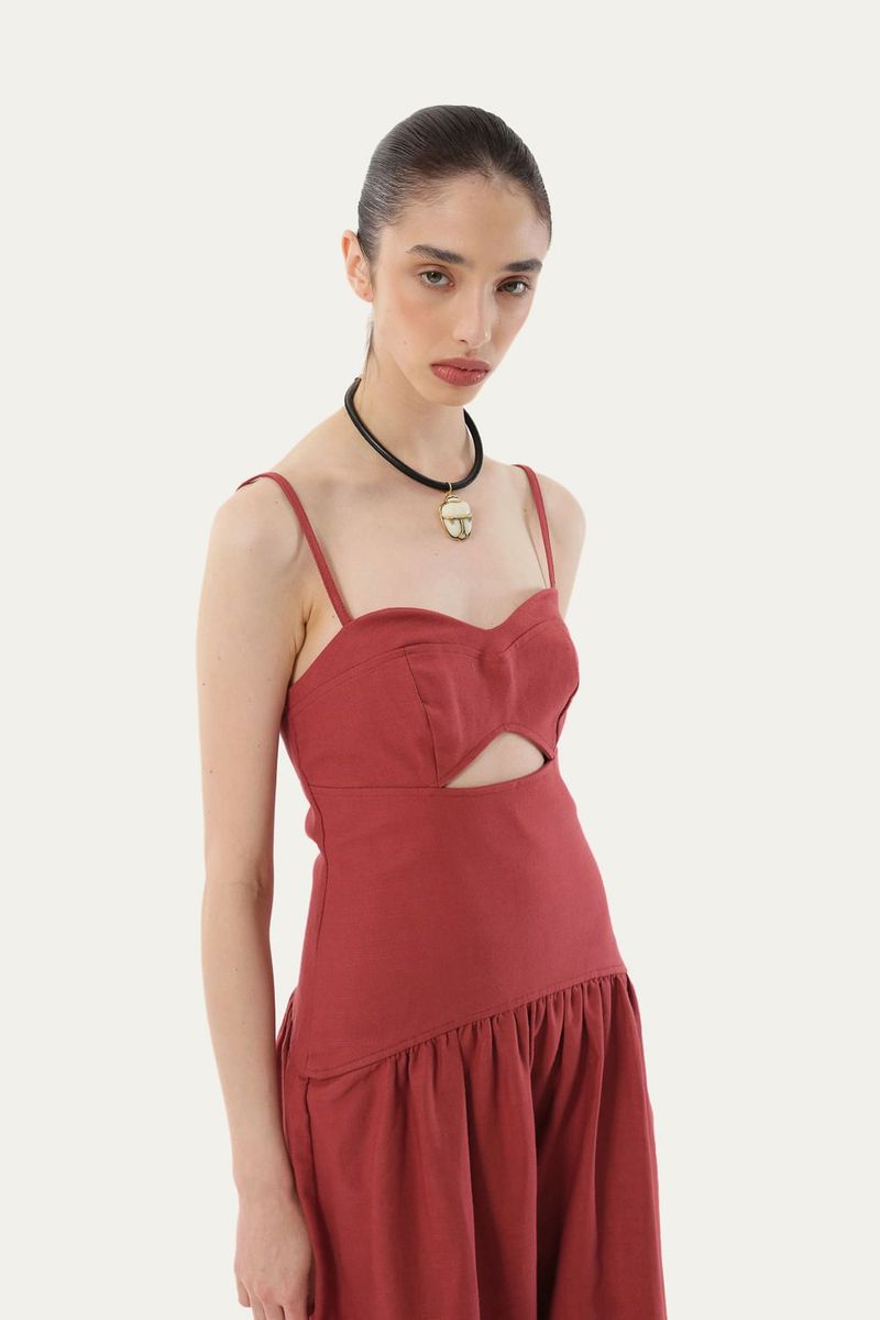 Vestido Midi Abito Clemence - VERMELHO 1