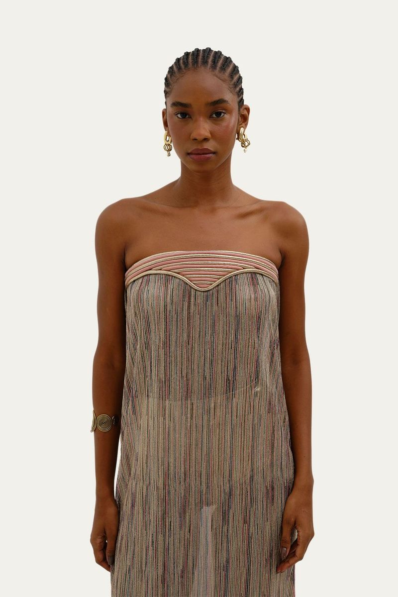 Vestido Longo Tqc Detalhe Busto Curves - ROSA 1