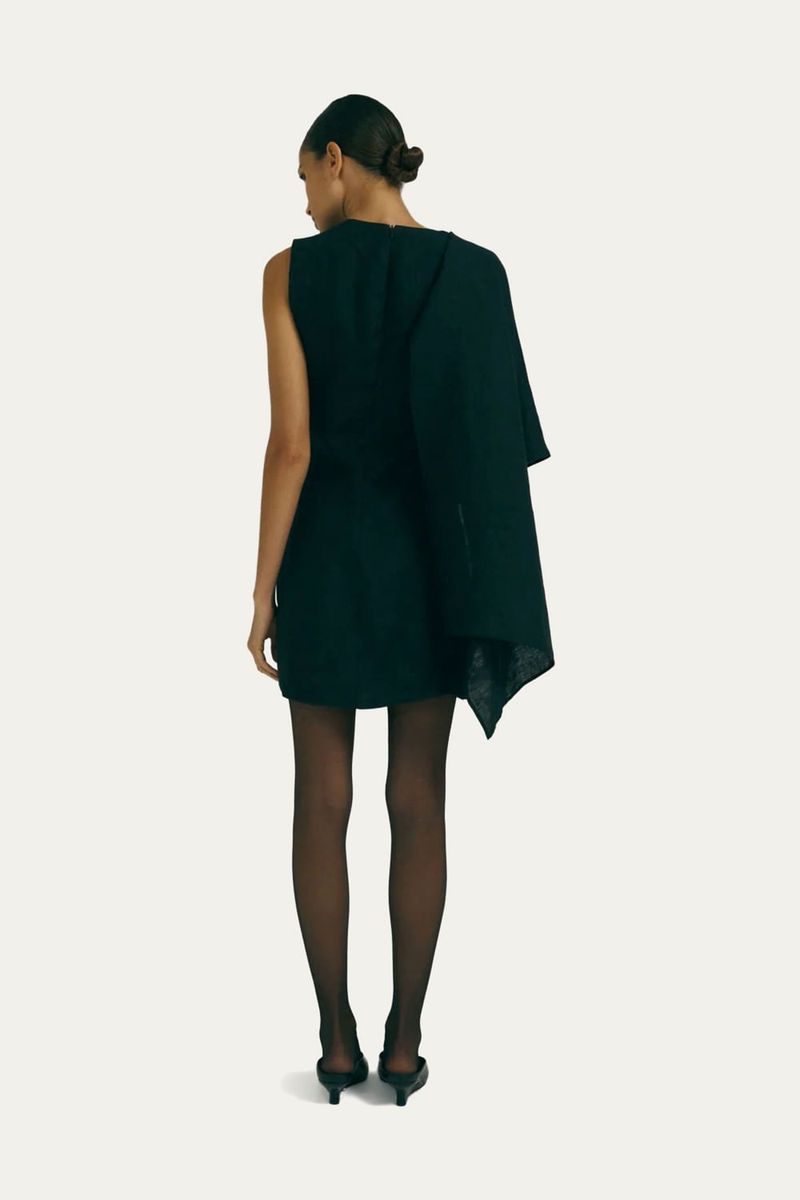Vestido Mini Xale Septi me  tage - PRETO 2
