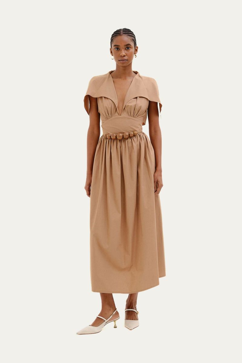 Vestido Midi Tic-Tac Aluf - CARAMELO 0