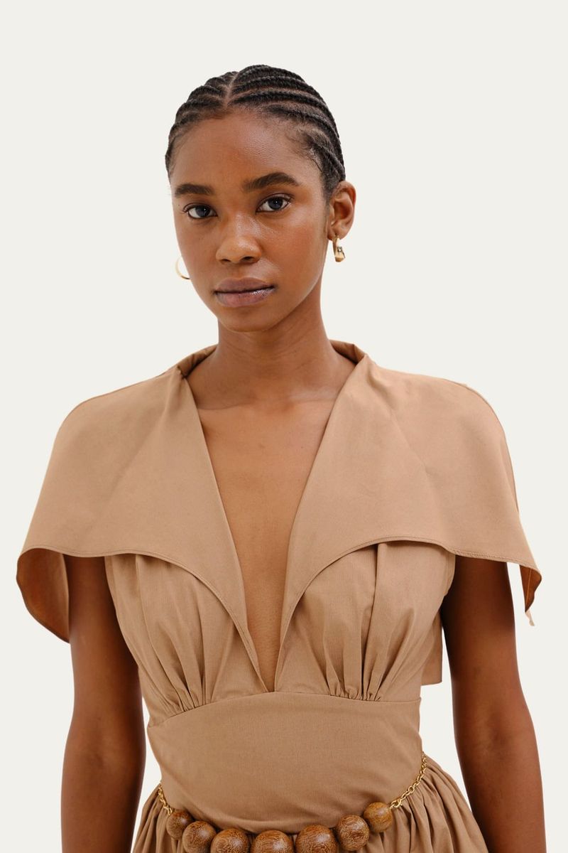 Vestido Midi Tic-Tac Aluf - CARAMELO 2