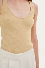 Regata Cavada Tricot Canelado Coven - BEGE 3