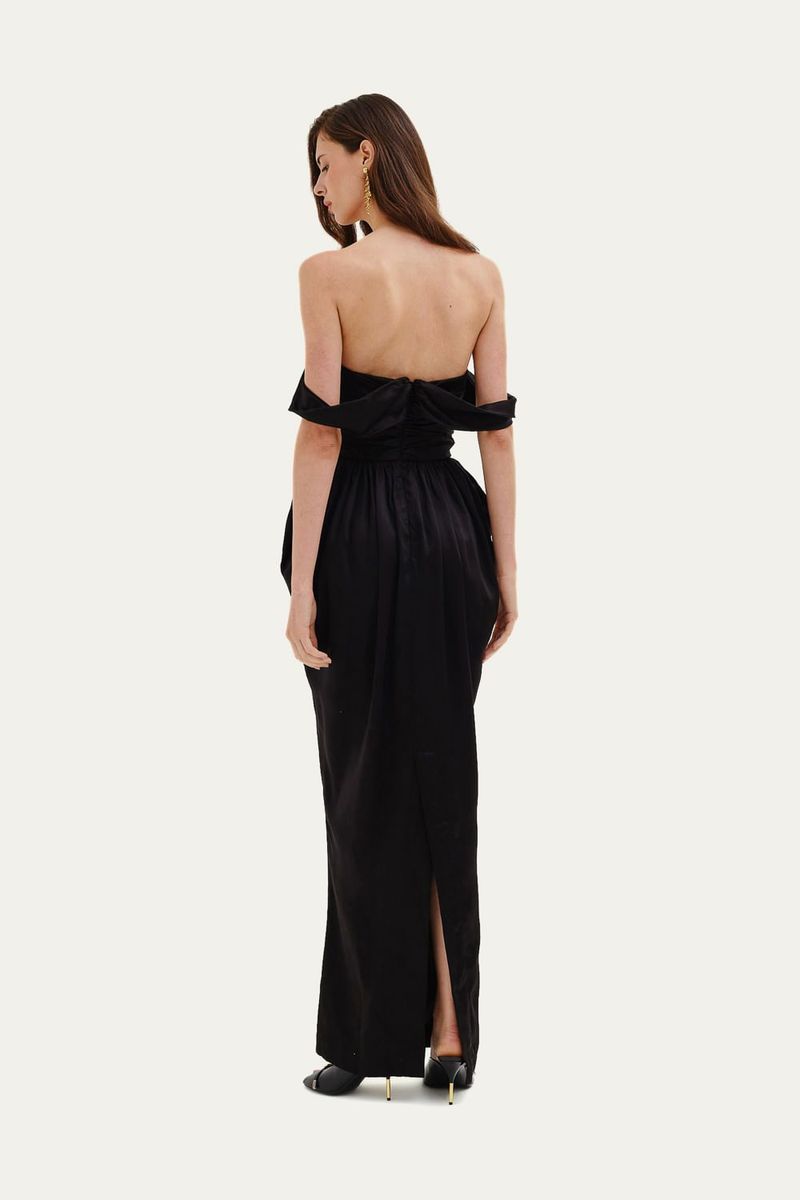 Vestido Longo O Tempo Aluf - PRETO 3