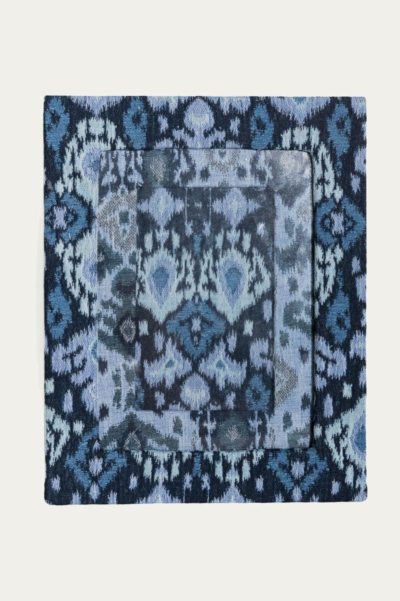 Porta-retrato Ikat Jacquard - AZUL