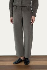 Calça Barrel Veludo Cotelê Cinza Lourie - CINZA PP