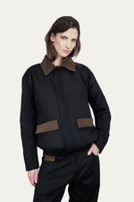 Jaqueta Gola Camurça Preta Lourie - PRETO P