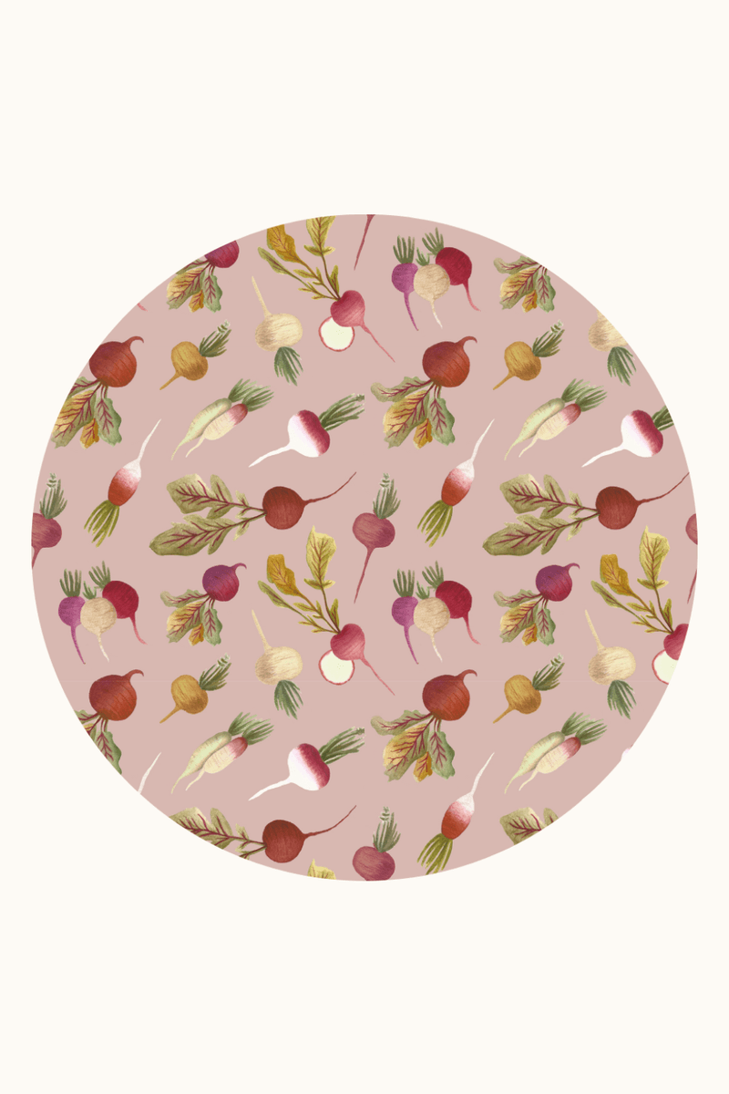 Tapete Playmat Redondo Rabanetes Edamami + The Kid´s List - Rosa 150X150